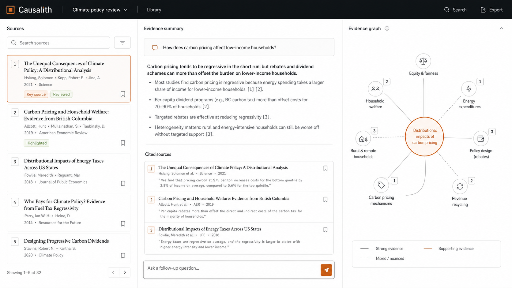 Causalith — research copilot with cited answers and knowledge graph